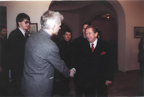 Ales with Vaclav Havel, Prague